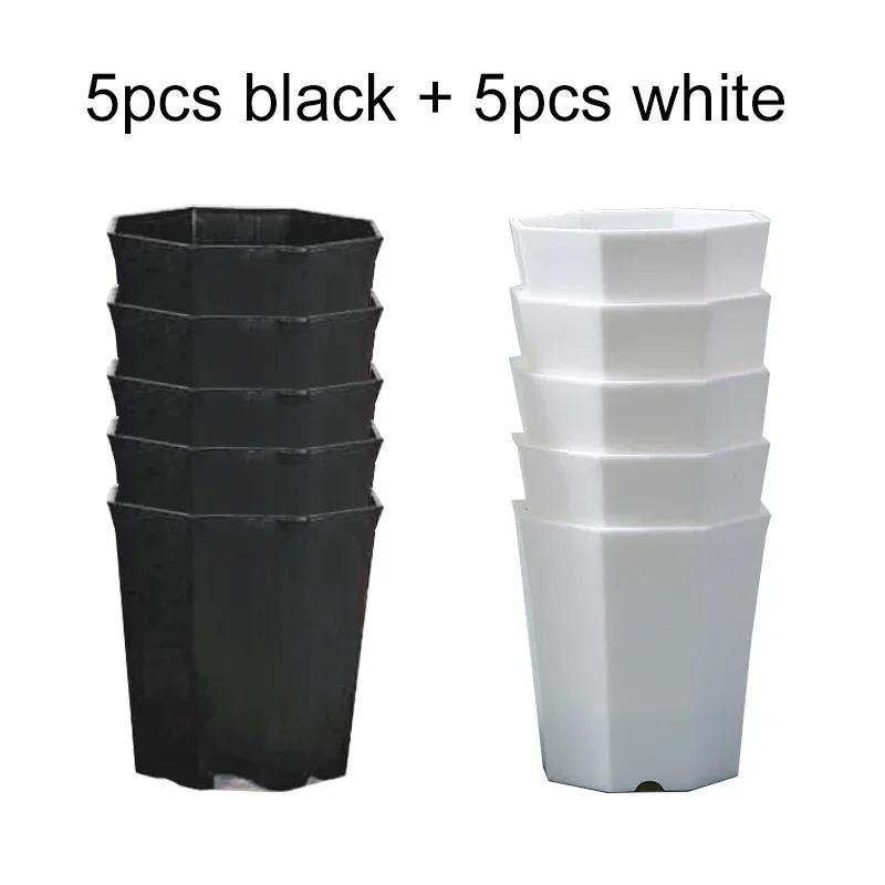 Krijuess 10Pack Office Trash Can with 375 Counts/ 25Rolls Trash Bags, 1.8 Gallons Small Trash Can Bulk for Bathroom, Small Bathroom Garbage Can for Bathroom, Bedroom, Office, Kitchen (5White, 5Black)