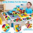 OCATO Kids Activity Table Toddlers Kids Table and Chair Set with 152Pcs Large Marble Run Building Blocks All in One Kid Play Water Tables Sand Tables, STEM Toys for Boys Girls 3 4 5 6 Year Old