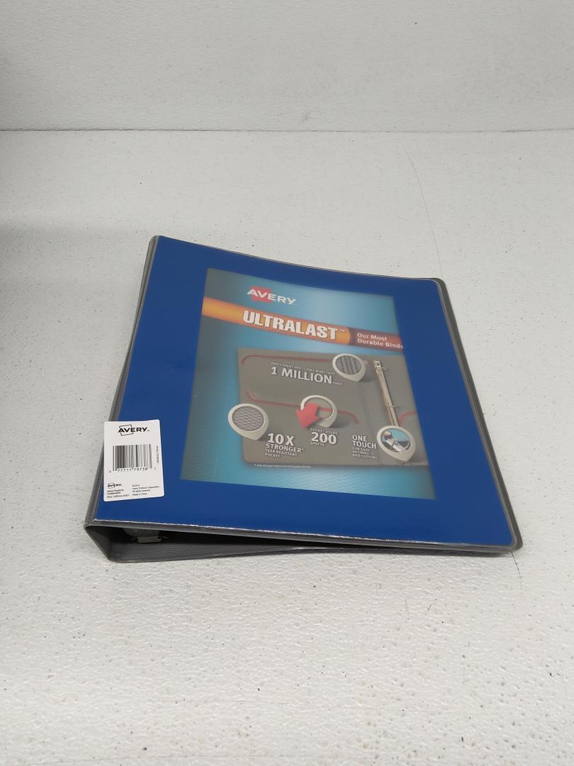 Avery Ultralast 3 Ring Binder, One Inch Slant Ring, Blue Binder