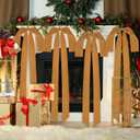 Aneco 12 Pieces Large Khaki Velvet Christmas Bows 35 x 16 Inch Christmas Swag Bow Pre Tied Fence Staircase Wreath Bows Holiday Tree Topper for Xmas Home Door Outdoor Decorations