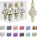 RoseCraft Christmas Ornaments Set, 5.9Inch Plastic Shatterproof Christmas Ball Hanging Ornaments for Xmas Tree Decorations, for Indoor Home Thanksgiving Party Decor - 6Pcs / Champagne.