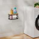 Small Trash Bag Holder,Wall Mount Grocery Bag Holder with Bamboo Top,Suitable for Garbage Bags of 100 Rolls under 13 Gallons,Black