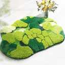 RORA Green Moss Bathroom Rugs Cute Leaf Bath Mat for Bathroom Non Slip Soft Microfiber Water Absorbent Aesthetic Green Bath mats Decor Boho Plush Rug for Shower, 3220 Inch