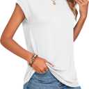Zeagoo Womens Tops Summer Casual Cap Sleeve Tshirts Shirts Business Dressy Spring Fashion Outfits Trendy Clothes (XL)