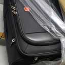 Softside Expandable Luggage with Large Steel Wheels Checked-Luggage Suicase (Black, 29-Inch)