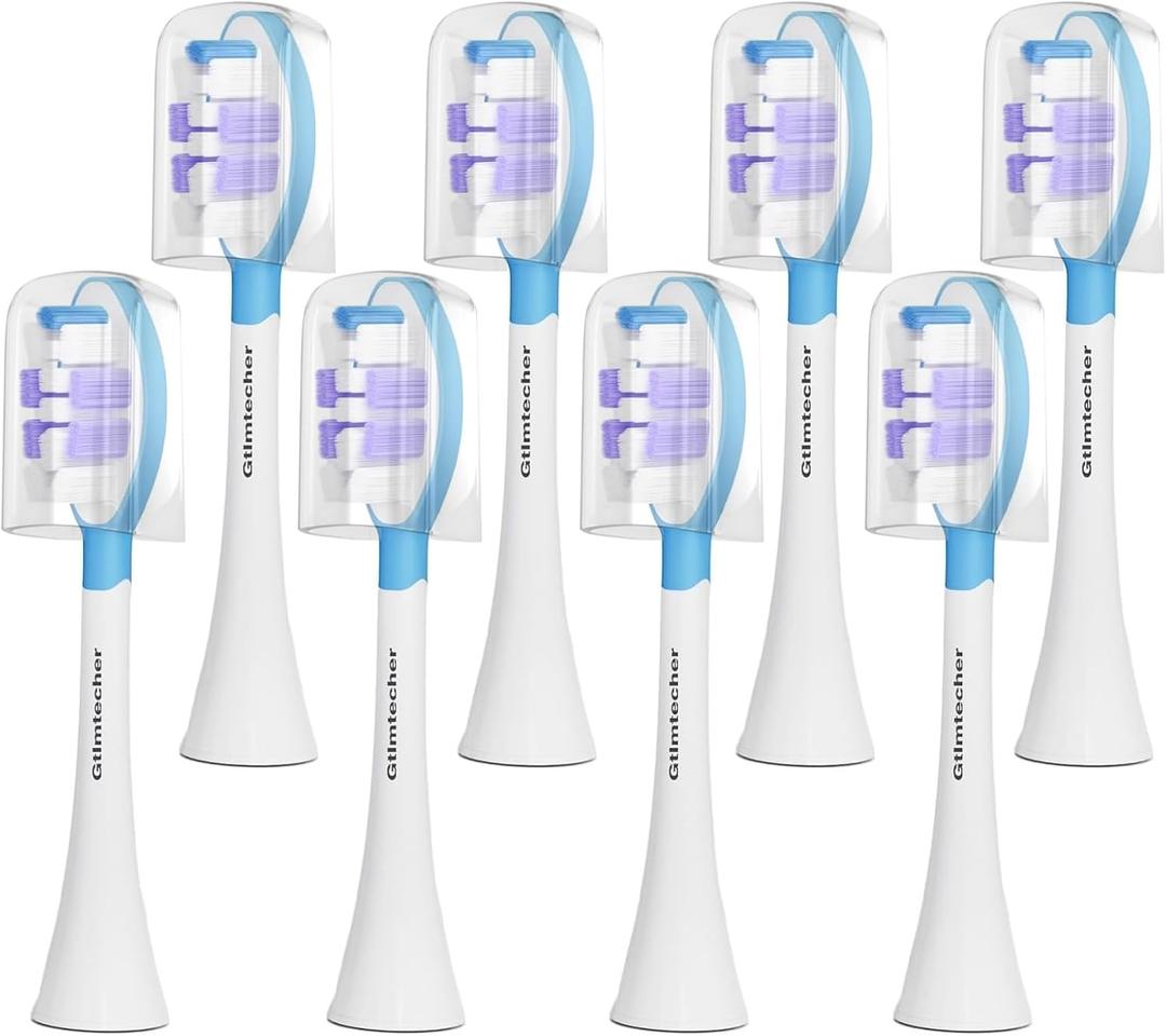 Electric Toothbrush Heads for Philips Sonicare Replacement Heads, 8 Pack Adults Kids 7+ Sonicare Toothbrush Replacement Brush Heads Philips Sonicare Sensitive Replacement Heads C2 C3 G2 G3 A3, White