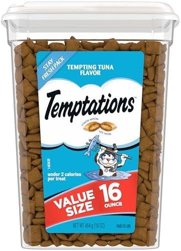 Temptations Classic Crunchy and Soft Cat Treats Tempting Tuna Flavor, 16 oz. Tub