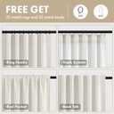 MIULEE Linen Textured 100% Blackout Curtains White Backing 84" Long Ivory