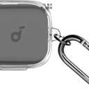 Geiomoo Soft TPU Case for Anker Soundcore P30i, Protective Cover with Carabiner (Transparent)