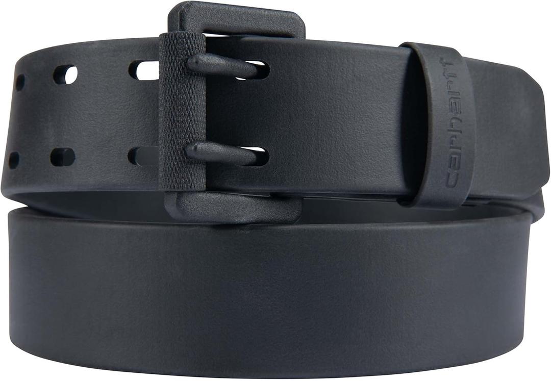 Carhartt Men's Casual Water Repellent Belts, w/Durable TPU Coated Webbing Material and Double-Prong Roller Buckle (36), Black W/ Matte Black Finish