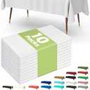 Pureegg Plastic Table Cloth Disposable 10 Pack, 54 x 72 Inch Table Cloths, Party, Picnic, Wedding, Decorative Tablecloths, Rectangle, White Plastic Cover, Leakproof & Sturdy, White