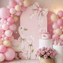 Novabright 2 Pcs One Silly Goose Party Decoration 5ft and 2.5ft Pink Bow 1st Birthday Silly Goose Cardboard Cutout Standup Photo Props Backdrops for Girls 1st Birthday Baby Shower Supplies