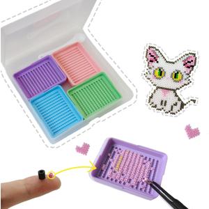 2.6mm Mini Fuse Beads Picking Tray Kit, User-Friendly Efficient Sorting Trays for 2.6mm Iron Beads with 4 Trays,1 Storage Box,1 Spoon