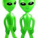2 PCS 63 Inch Giant Inflatable Alien 31.5 Inch Jumbo Blow Up Alien Green Inflatable Balloon for Space Party Decoration UFO Theme Spaceship Party Birthday Halloween Easter Christmas Home, Green