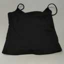 PINKMSTYLE Tank Tops for Women Built in Bra Backless Basic Double Lined Summer Spaghetti Strap Sleeveless Cami Workout Shirts, Black, Small 