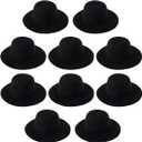 10 pcs black Mini formal hats Miniature Hats for DIY Crafts Hair Accessories decorate3.9"/10cm)