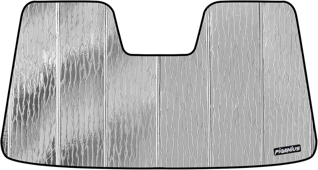 Windshield Sun Shade for Chevy Bolt EV 2022-2023,Front Window Sunshade Shield,2-in-1 Reflective Sun Shade,Silver for Summer, Black for Winter