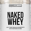 NAKED Vanilla Whey Protein Powder - All Natural Grass Fed Whey Protein Powder, Vanilla Flavor, Organic Coconut Sugar, 5Lb Bulk, GMO-Free, Soy Free, Gluten Free - 61 Servings