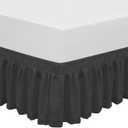 Wrap Around Elastic Eyelet Bed Skirts 14 1/2 Inches Drop Dust Ruffle Three Fabric Sides Easy On/Easy Off Adjustable Polyester Cotton