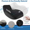 Car Seat Cushion, Ergonomic Memory Foam Car Seat Pad for Sciatica Pain Relief, Larger Driving Seat Cushion for Car Short Drivers on Long Drives - Butt Cushion for Car,Truck, Office - Black