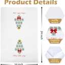 Christmas Mahjong Kitchen Towels - Mahjong Gifts Waffle Decorative Dish Towels, Coquette Mah Jong Hand Tea Towel, 16x24 Inches