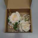 Meldel Champagne Corsage and Boutonniere Set,Boutonniere for Men,Groomsmen and Groom Boutonniere for Wedding,Rose Wrist Corsages Bracelets for Mother of Bride,Bridesmaids,Girls,Women,Prom,Homecoming