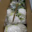 4 Bundles Artificial Peonies Silk Flowers, White Faux Peony Bouquet Florals Arrangements Decor for Farmhouse Home Boho Wedding Table Centerpiece, Fake Plastic Flowers Bulk Vase Decoration (White)