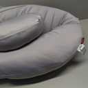 Momcozy Cooling Pregnancy Pillow,Original F Shaped Maternity Pillow for Pregnant Women with Adjustable Wedge Pillow, Full Body Support Pregnancy Pillows for Side Sleeping with Velvet Cover, Light Grey