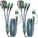 Travel Essentials for iPhone iWatch Charger, 3 in 2 USB Cable for iWatch/iPhone Charger/L Port, Beach Vacation Essentials USB C Cord Compatible with iWatch 10-1/iPhone 17-11/PS/Galaxy/Car, 2Pack 5FT