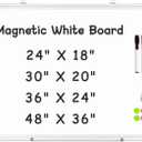 Double-Sided Magnetic Whiteboard, 24" x 18" Dry Erase Board Aluminum Frame for Wall, White Board Marker Board for Kitchen, Memo, School, Home, Office