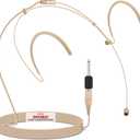 Pyle Double Over-Ear Microphone Headset - Professional Hands-Free Omnidirectional Wired Audio Boom Condenser Microphone Headset w/ 3.5mm / 1/4" Adapter, 1.2m Cable, and Windscreen.