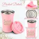 Honeydak 10 Pcs Social Worker Gifts Employees Appreciation Gifts Bulk 12oz Stainless Steel Social Worker Coffee Mugs Insulated Coffee Cups with Lids for Women Men Volunteers Employees(Fresh Style)