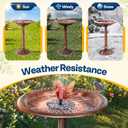 VIVOHOME Bird Bath with Solar Fountain for Outside, Polyresin Pedestal Bird Baths with Solar Powered Pump for Outdoor, Garden, Weather-Resistant Birdbaths with 20" Bowl, Bronze