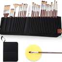 26-Piece Brush Set,Travel Watercolor Brushes, Includes Flat Brushes, Fan Brushes, Cat's Tongue Brushes, and Palette Knives.Suitable for Oil Painting and Watercolor Painting.