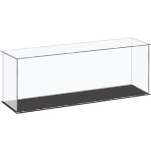 MECCANIXITY Acrylic Display Case Plastic Box Cube Storage Box Clear Small Assemble Dustproof Showcase 16.1x4.3x6.1 Inch for Collectibles Items