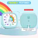 HIPPIH Visual Timer for Kids - 60 Minute Pomodoro Timers for Classroom Kitchen Office, Countdown Kids Timer Clock with Rainbow Disk, Desk Time Management Tool for Toddler with Silent Operation, Blue