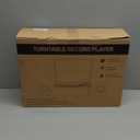 Record Player with Passive Bookshelf Speakers Belt-Drive Vintage Turntable for Vinyl Records External Dual Stereo Speakers LP Players 3 Speed Wireless AUX Headphone Input Auto Stop Retro Black Wooden