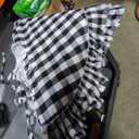 yuboo Buffalo Plaid Christmas Tree Skirt, Thanksgiving Black and White Plaid Ruffle Xmas Tree Skirt 48 inches, Farmhouse Clown Ruffle Christmas Decorations&Christmas Ornaments