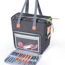 LUXJA Knitting Tote Bag, Yarn Storage Bag for Carrying Projects, Knitting Needles, Crochet Hooks and Other Accessories, Gray (Medium)