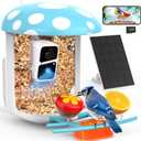 Smart Bird Feeder with Camera 2K Live Real-Time Alert AI Identify with 32G Card DIY Attachments Camera Bird Feeder Solar Powered Wireless Outdoor Birdwatching Gift for Birds Lover, Blue