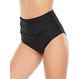 American Trends High Waisted Bikini Bottoms Ruched Tummy Control Swimsuits Bottoms Sexy Swim Bottom Bathing Suits for Women L