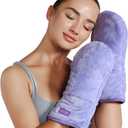 REVIX Microwavable Heating Mittens for Hand and Fingers, Heated Hands Mitts Warmers 1 Pair, Unscented Hand Muff (Orchid)