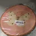 Tzhim Pink Vintage Butterfly Round Wall Art, Neutral Moody Butterfly Round Wall Decor Framed, Retro Moth Canvas Wall Sculptures for Home Bedroom Living Room Decor, 10x10 Inch (color_2)