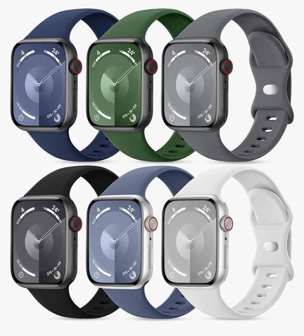 3 Pack Sport Bands Compatible with Apple Watch Bands for Women 40mm 41mm 44mm 45mm 46mm 42mm 38mm 49mm Men, Soft Silicone Waterproof iWatch Strap for Apple Watch Series 10 9 8 Ultra SE 7 6 5 4 3 2 1