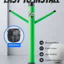 Inflatable Tube Man with Blower: 6 FT Tall Dancing Inflatable Tube Guy for Outdoor Decoration with Mini Blower Fan, for Mall Opening, Business Advertising, and Events (Green)