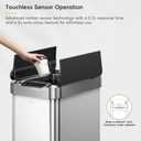 EKO Phantom-T 50 Liter / 13.2 Gallon Vertical Motion Sensor Trash Can or Recycling Bin, Brushed Stainless Steel Finish