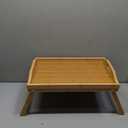 KKTONER Bamboo Bed Table Tray Breakfast Tray with Folding Legs Bed Tray for Eating and Laptop Serving Trays for Bedroom Snack Tray Bed Table Drawing Table (40)