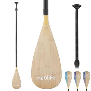 SUP Paddleboard Paddle, Adjustable Stand-Up Paddle Board Paddle | Premium Carbon Fiber Shaft and Enhanced PP Blade, 66-82" (170-210 cm), Bamboo Pattern