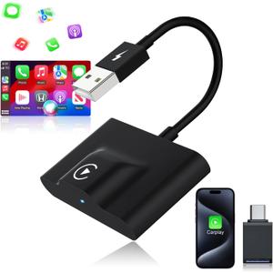 XHU Wireless CarPlay Adapter for Apple CarPlay Wireless Adapter 2025 Upgraded Convert Factory Wired CarPlay to Wireless CarPlay Box, Plug and Play Suit for iOS 10+ and Cars from 2016