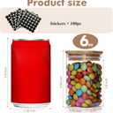 6oz Glass Spice Jars with Bamboo Lid and Label, 12 Pack Square Glass Container, Small Food Storage Containers for Kitchen, Clear Empty Seasoning Jar for Sugar, Salt, Coffee Bean, Herb, Borosilicate